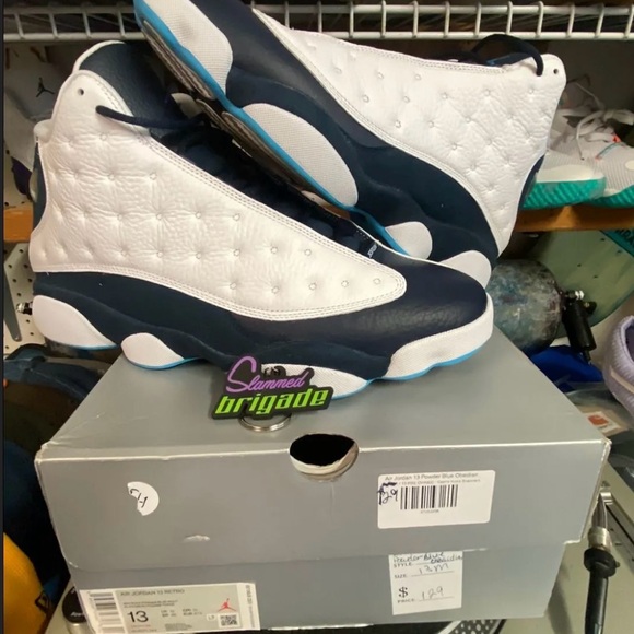 Air Jordan Retro 13 Sneakers - White and Navy